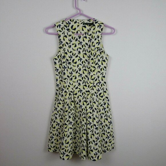 Zara Trafaluc Women's Tank Dress Sleeveless Box-Pleated Geometric Print Zip S - Picture 2 of 12